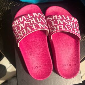 Kids Versace Vibrant Pink Slides